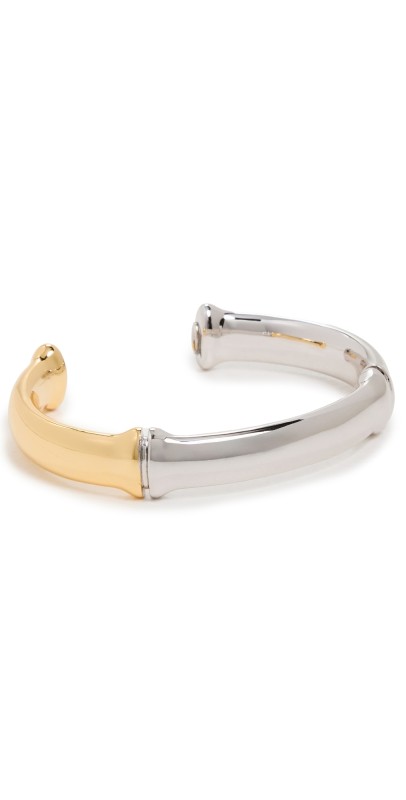 Kenneth Jay Lane Two-Tone Bamboo Bracelet Gold/Silver