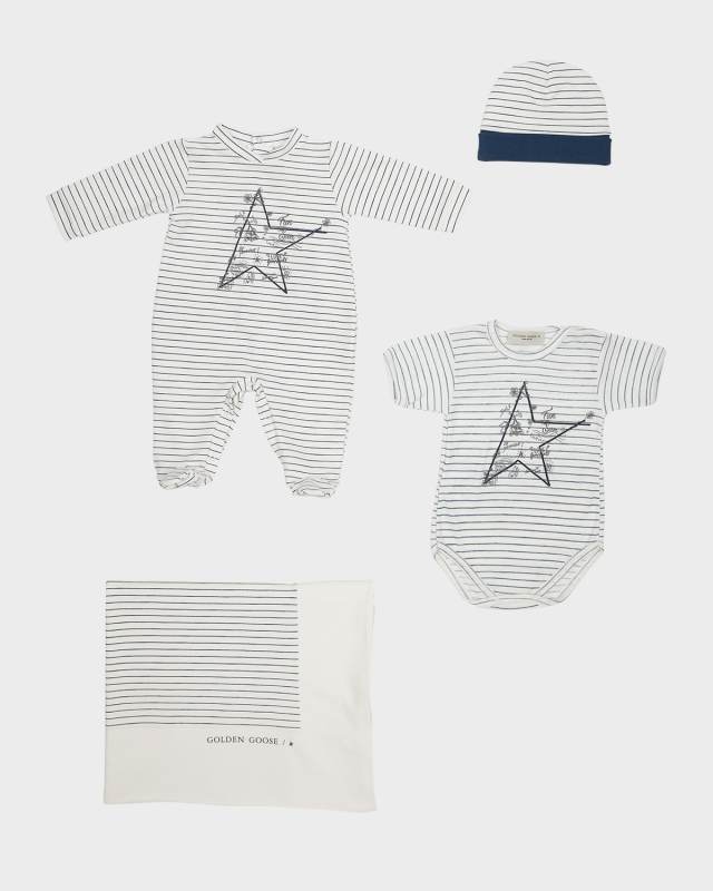 Boy's Stripes And Doodles Baby Gift Set, Size Newbor