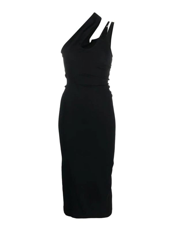 Mugler Robe Au Genou - Noir