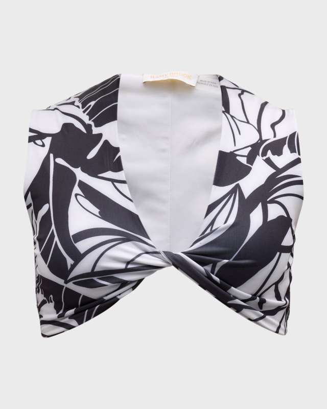 Palm Printed Oliwia Bikini Top