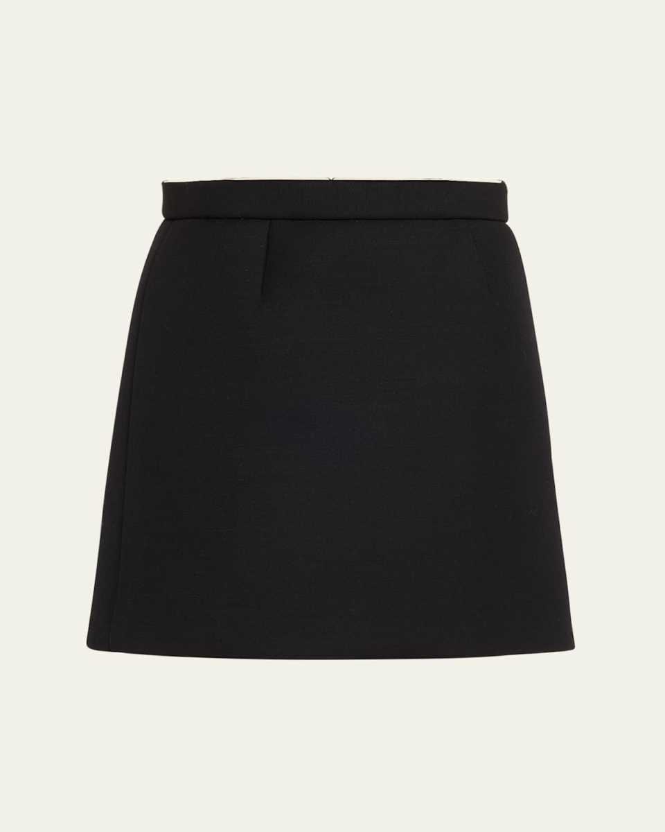 High Waisted Pencil Wool Skirt