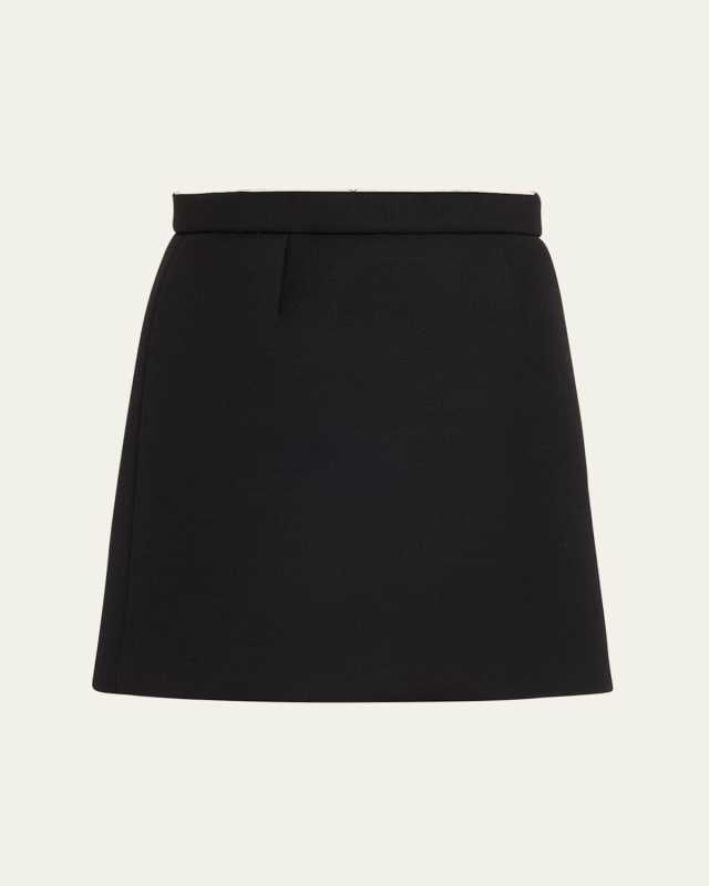 High Waisted Pencil Wool Skirt
