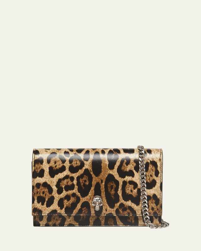 Small Skull Leopard-Print Crossbody Bag