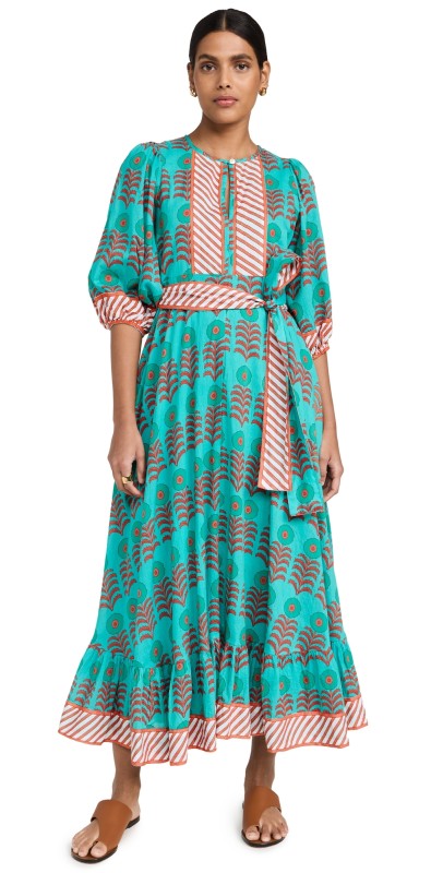 Marea House Dress Teal Poppy