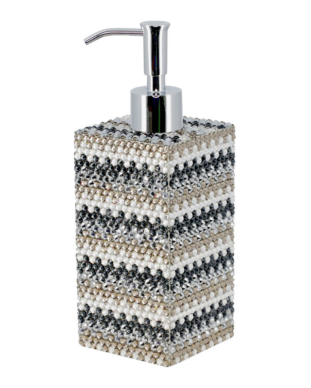 Biarritz Soap Pump with Swarovski Crystals, Silver