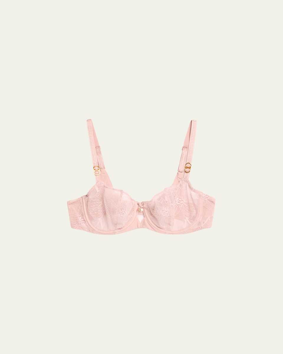 Orchids Two-Part Floral Lace Demi Bra