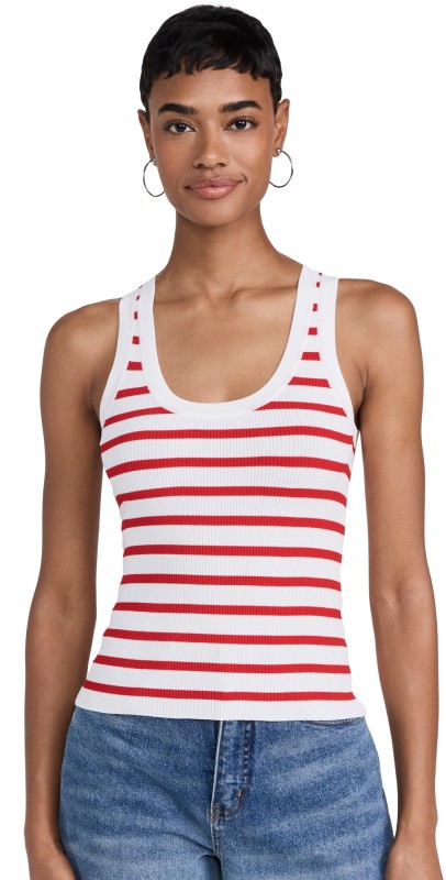 Nothing Please Estefania Tank Stripes White/Red