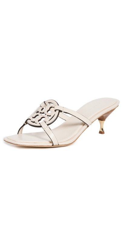 Tory Burch Geo Bombe Miller Low Heel Sandals 55mm Light Cream