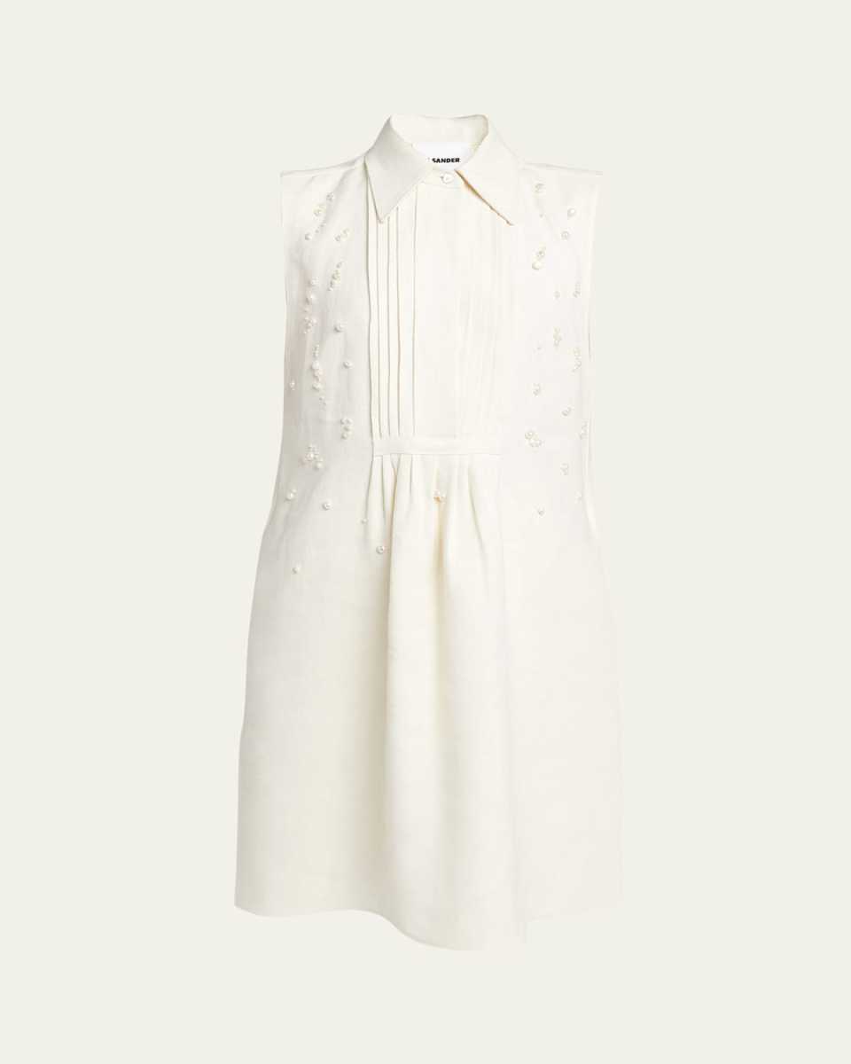 Pearly Bib Front Short Dress