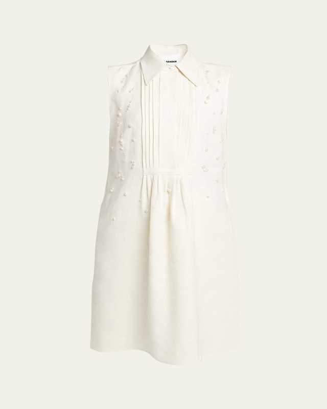 Pearly Bib Front Short Dress
