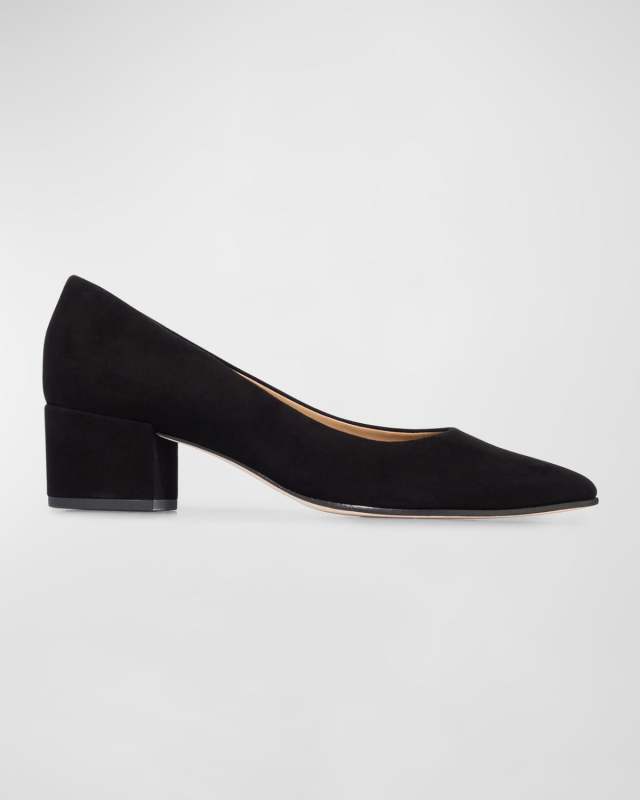 Millie Suede Block-Heel Pumps