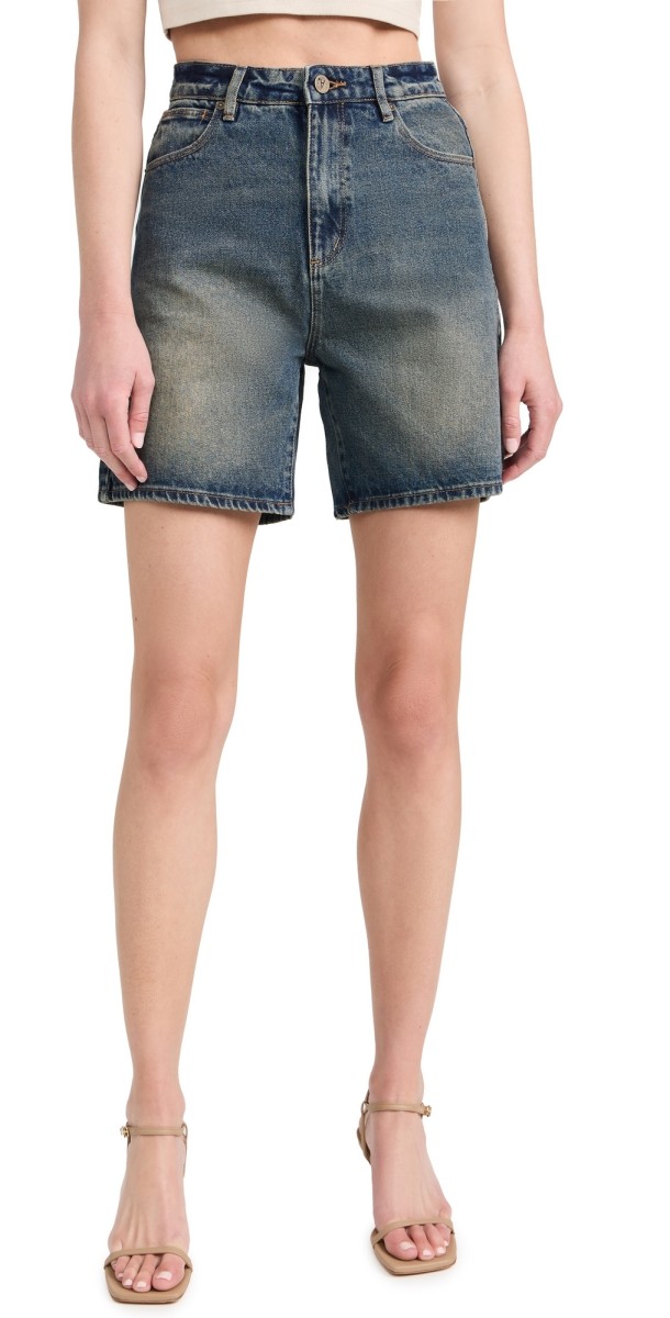 ABRAND Carrie Zendaya Shorts Dark Vintage Indigo