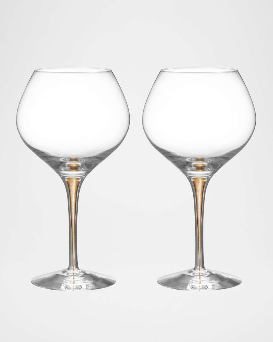 Intermezzo Gold Bouquet Wine Glasses, Set of 2