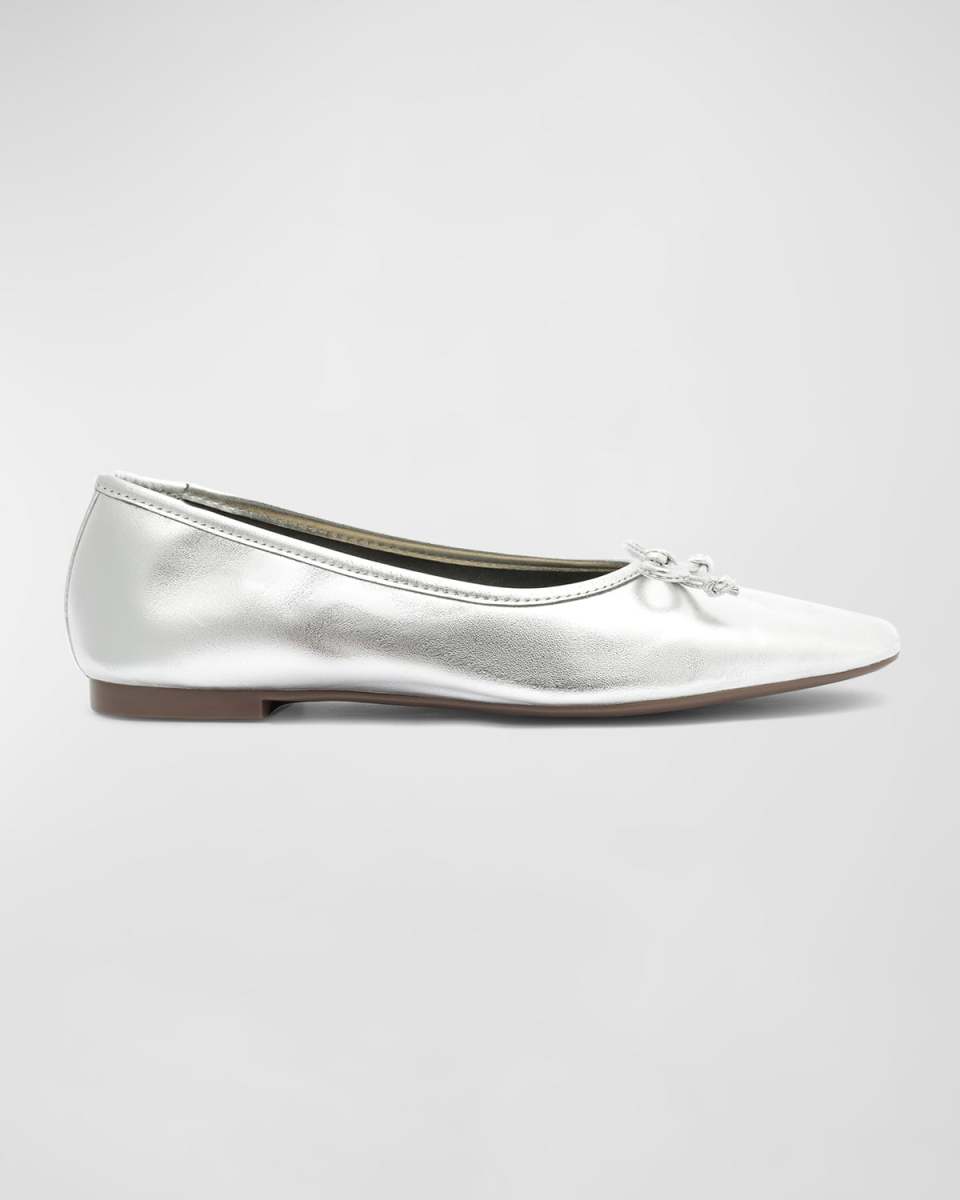 Arissa Metallic Bow Ballerina Flats