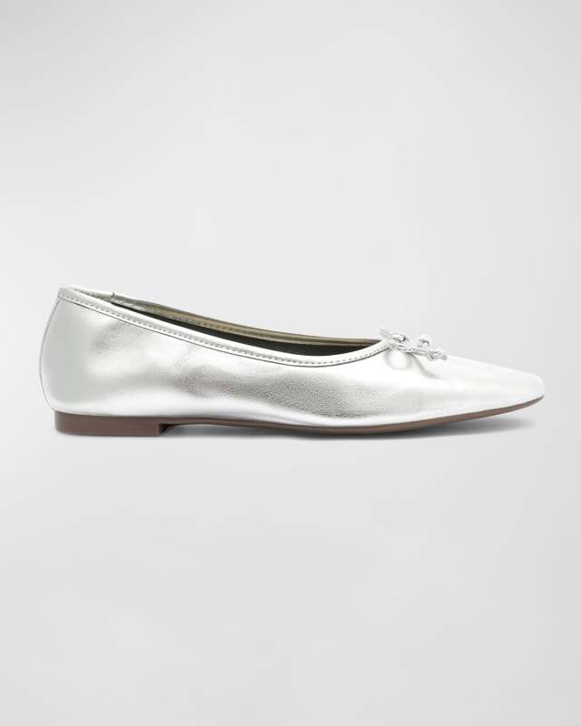 Arissa Metallic Bow Ballerina Flats