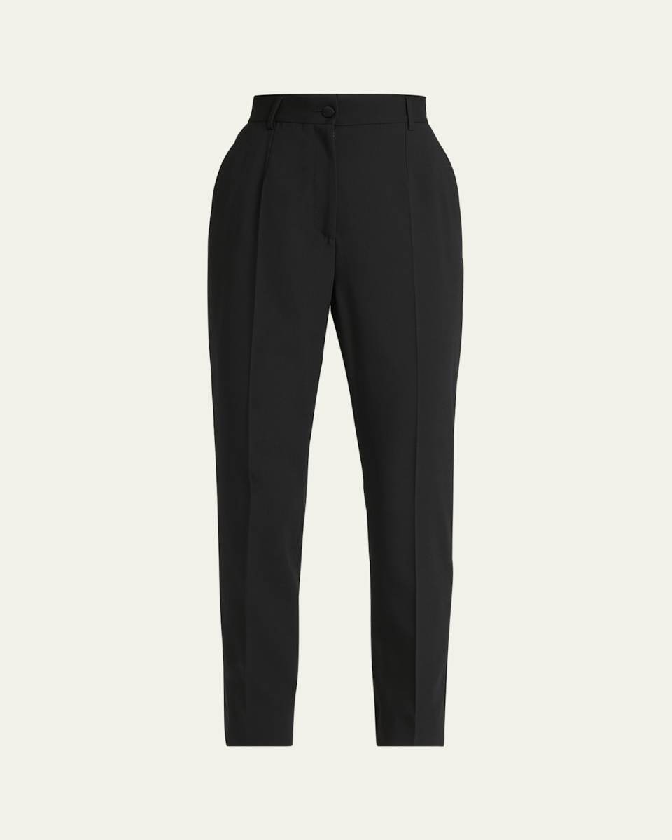 Cropped Straight-Leg Wool Pants