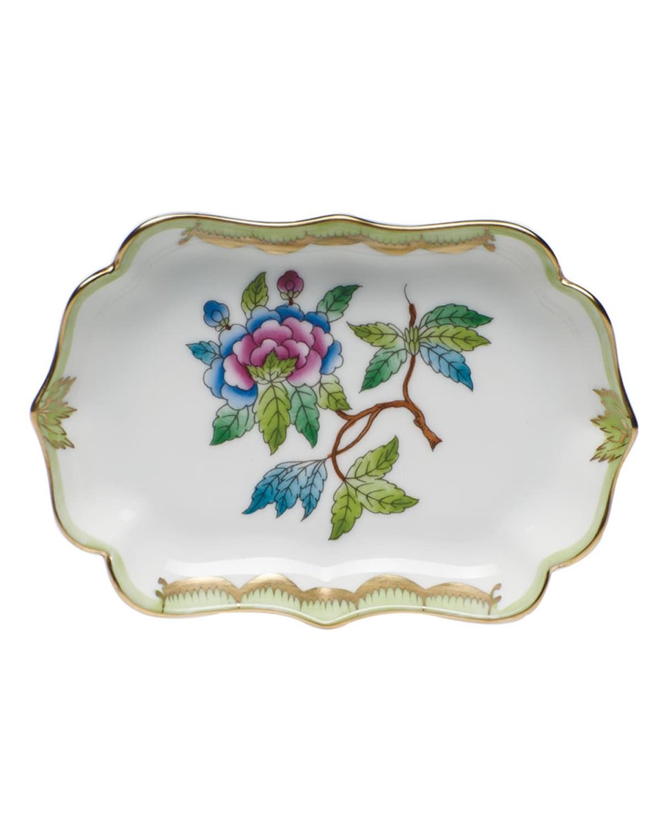Queen Victoria Green Mini Scalloped Tray