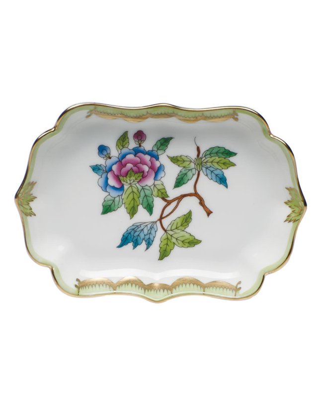 Queen Victoria Green Mini Scalloped Tray