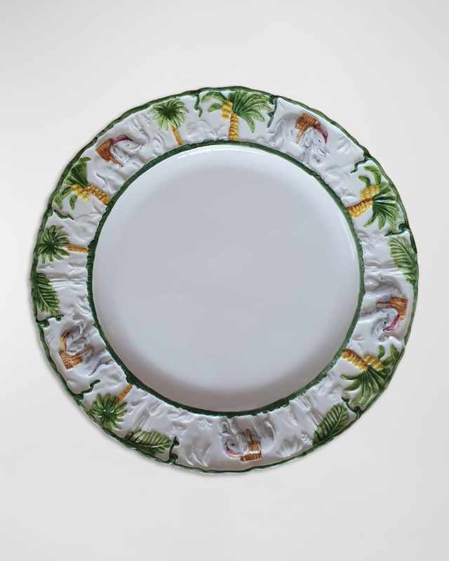 La Menagerie Ottomane Handpainted Dinner Plate - Palms, Set of 4