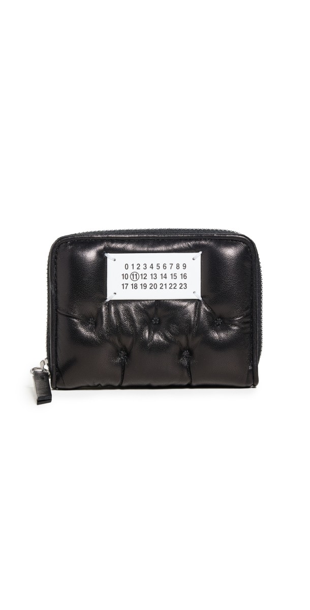 Maison Margiela Coin Holder Zip Around Wallet with Key Ring Black
