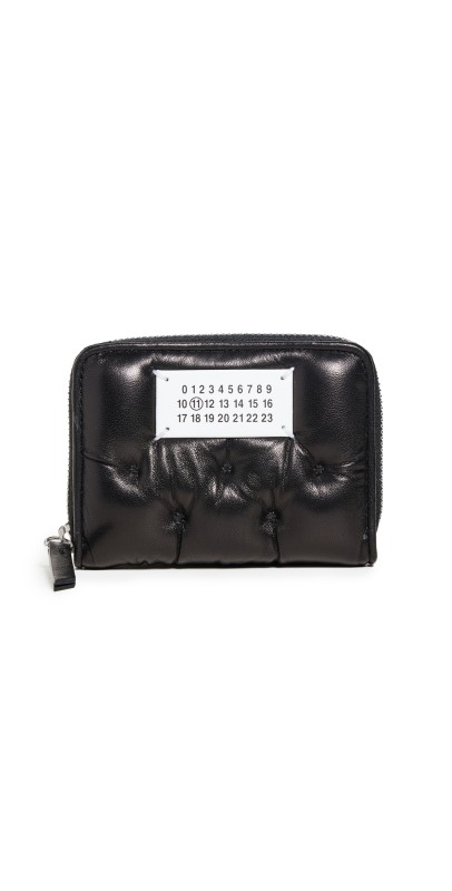 Maison Margiela Coin Holder Zip Around Wallet with Key Ring Black