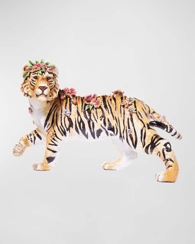 Tiger with Flower Crown Figure
