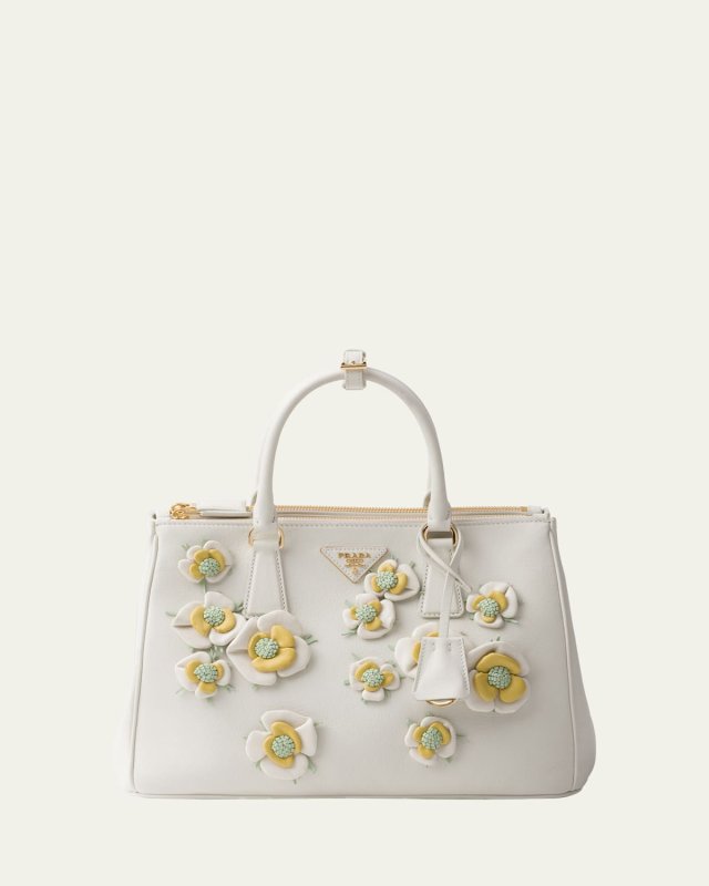 Galleria Floral Leather Top-Handle Bag