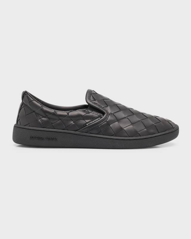 Sawyer Woven Leather Slip-On Sneakers