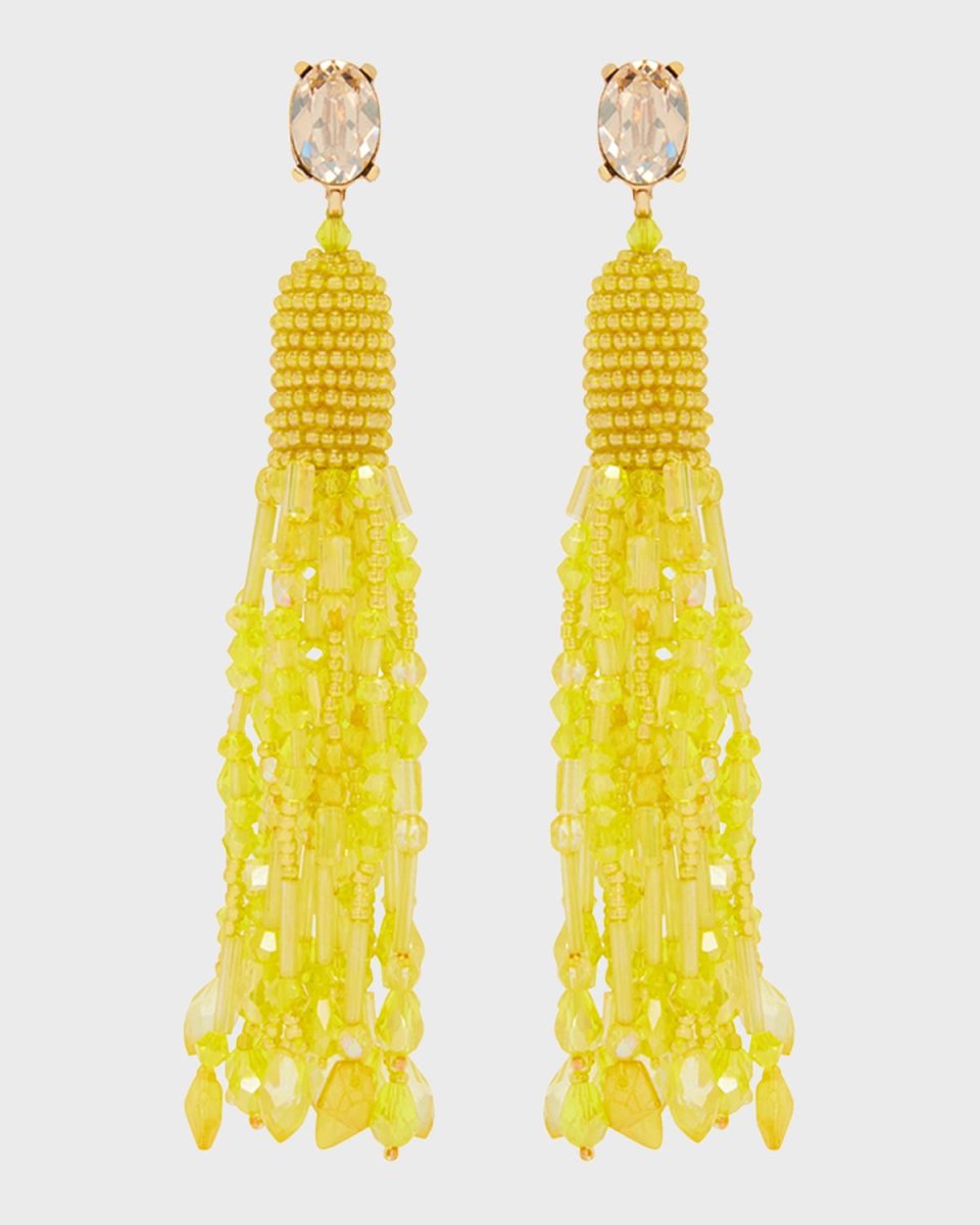 Dripping Tassle Beaded Earrings