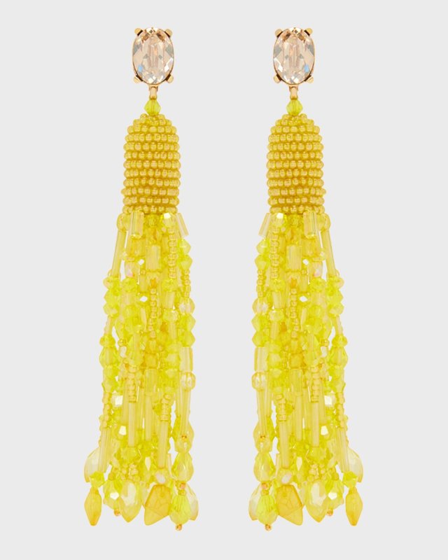 Dripping Tassle Beaded Earrings