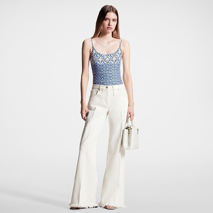 LOUIS VUITTON Frayed Hem Boot-Cut Jeans