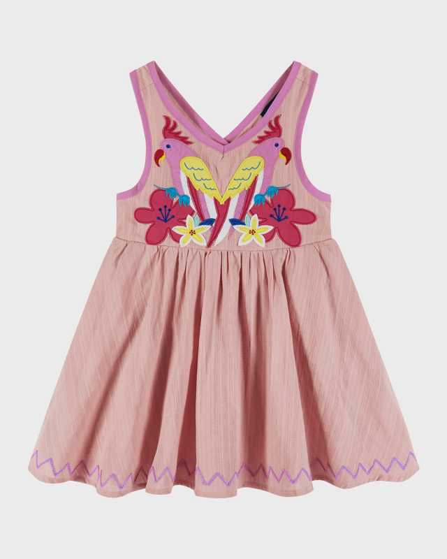 Girl's Dress W/ Applique, Size 2T-6X