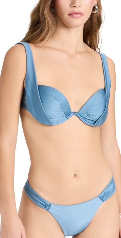 Devon Windsor Cameron Bikini Top Steel Blue