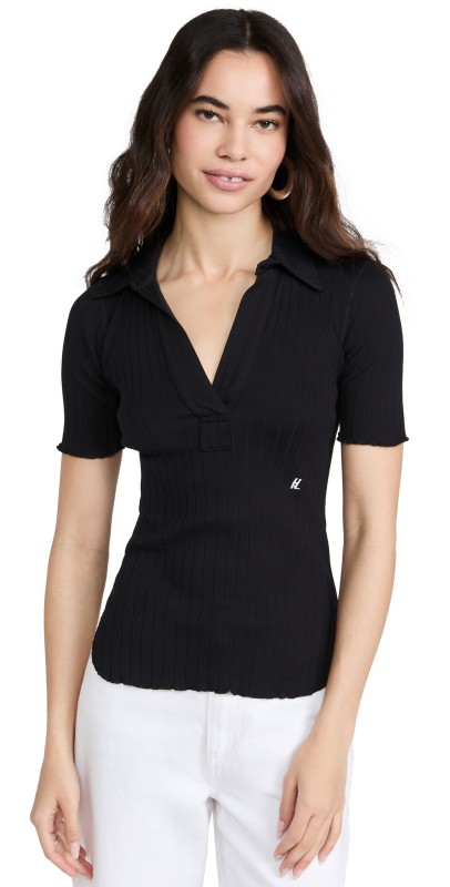 Helmut Lang Skinny Polo Retro Tee Black