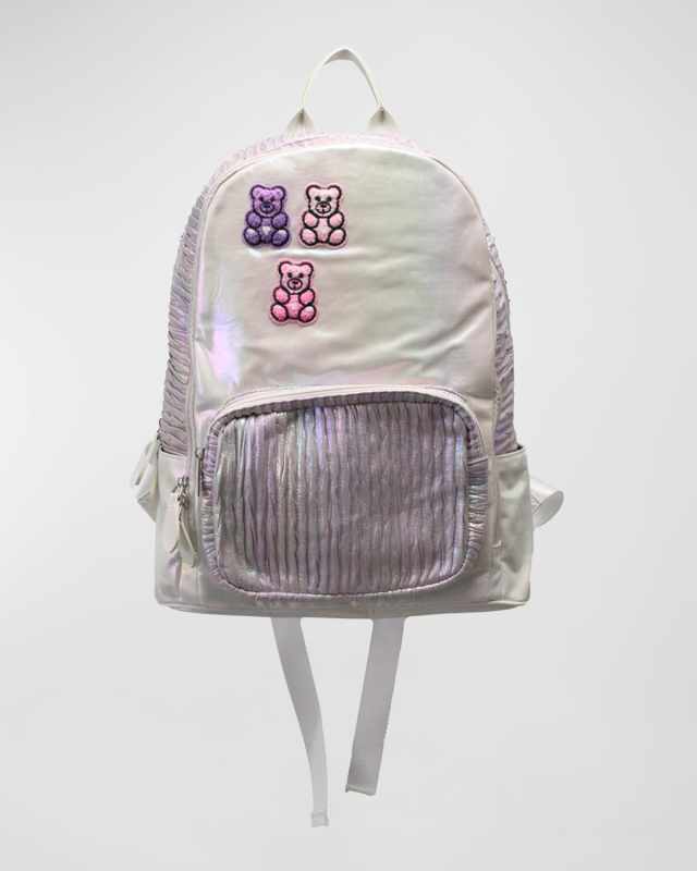 Kid's Iridescent Backpack W/ Gummy Bear Patches