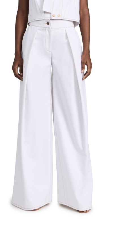 Bach Mai Deep-Pleated Trousers White
