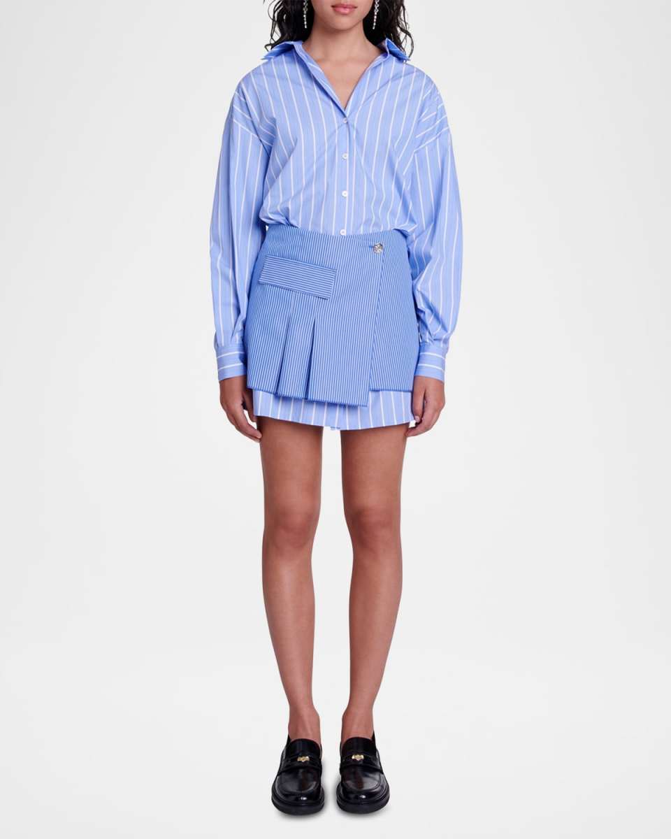 Rajano Striped 2-In-1 Mini Shirtdress