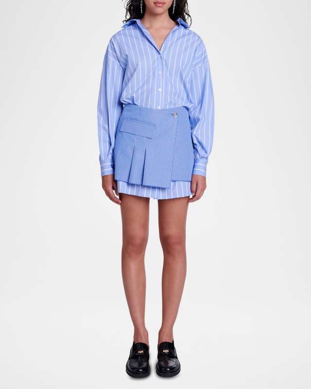 Rajano Striped 2-In-1 Mini Shirtdress