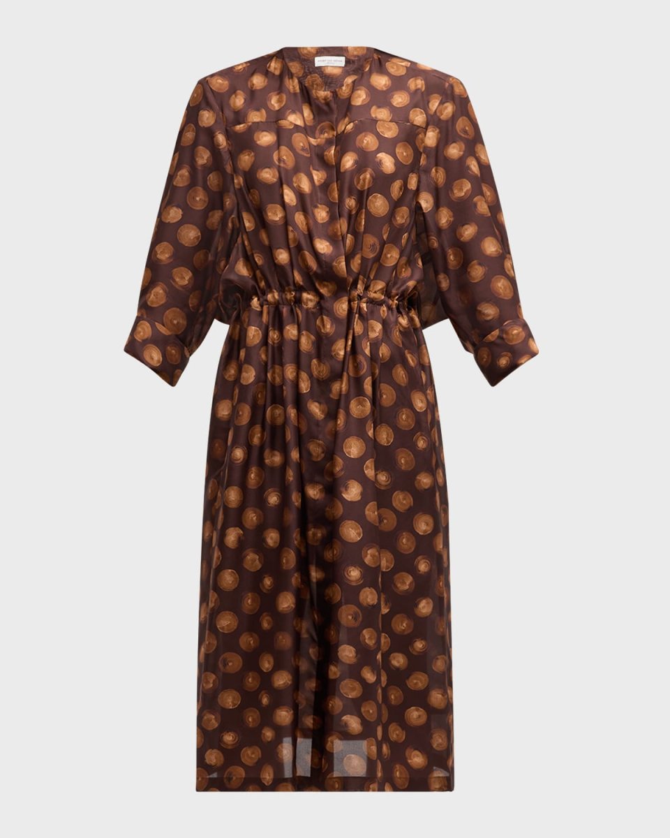 Darissa Dot-Print Silk Mini Dress