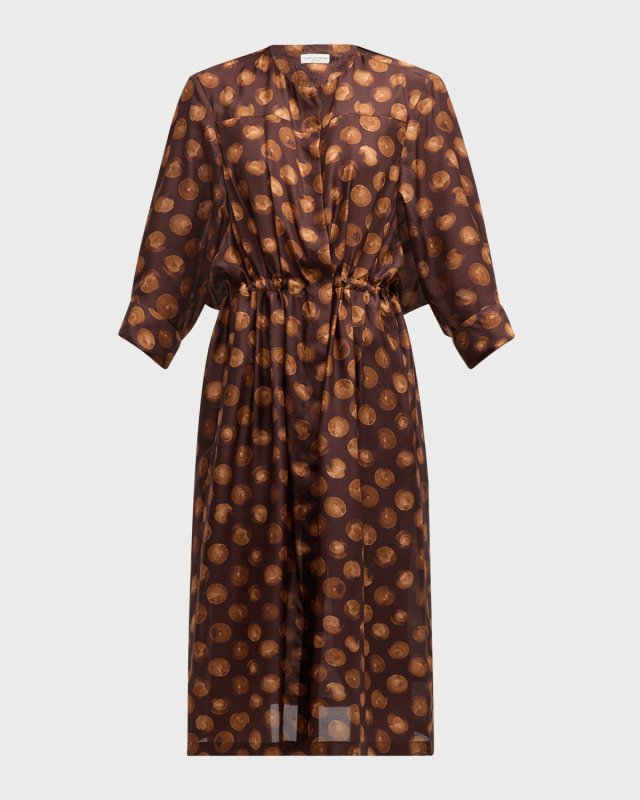 Darissa Dot-Print Silk Mini Dress