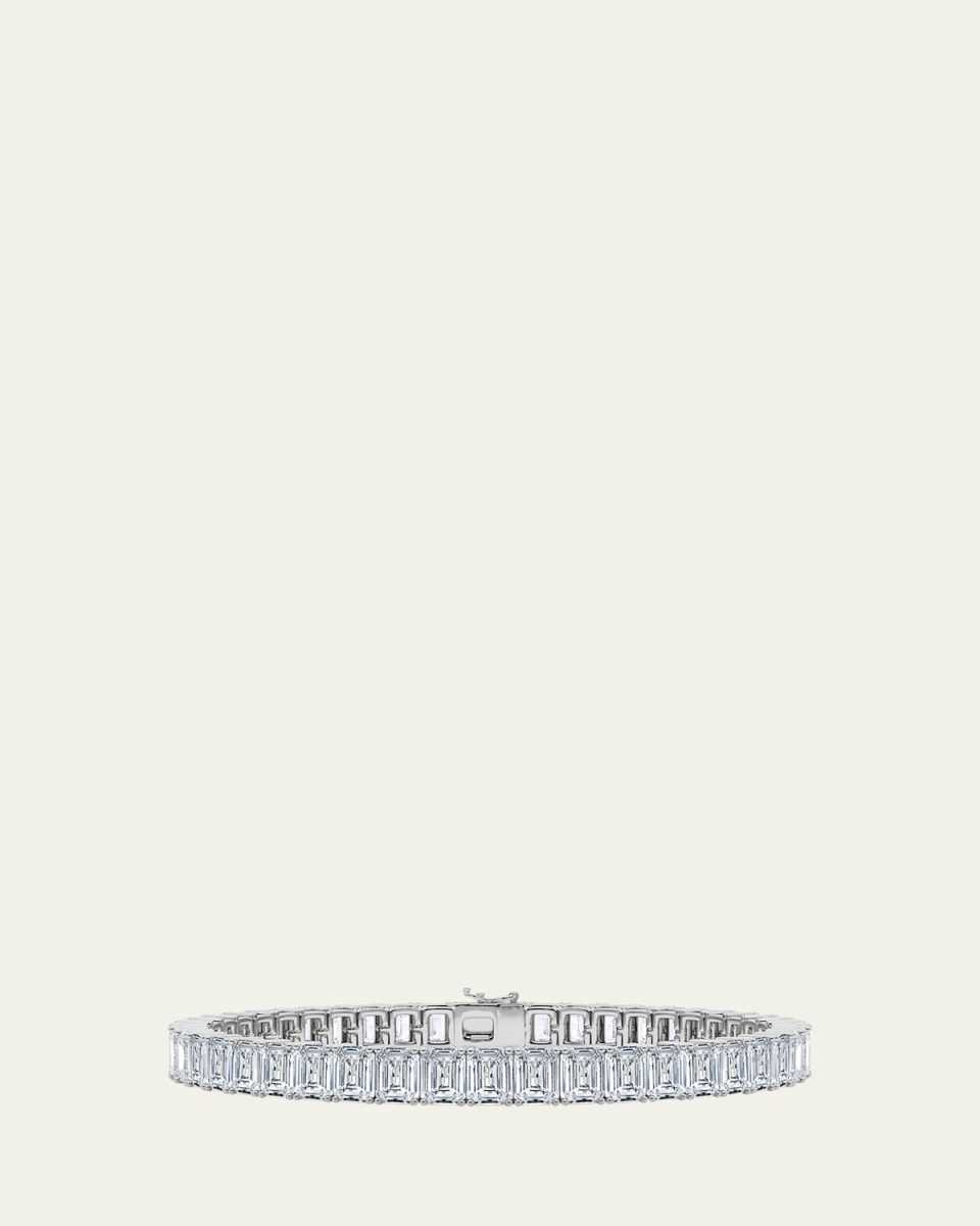 18K Vertical Emerald Lab Grown Diamond Tennis Bracelet