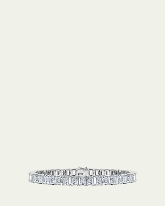 18K Vertical Emerald Lab Grown Diamond Tennis Bracelet