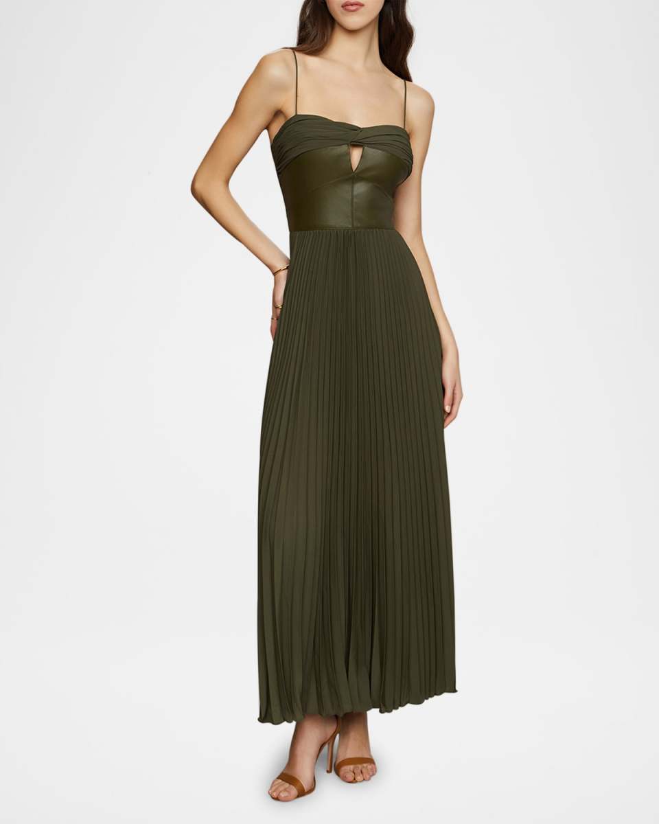 Linda Vegan Leather Combo Dress