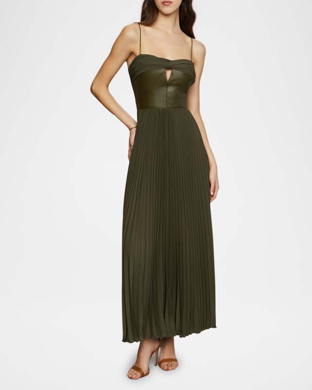 Linda Vegan Leather Combo Dress