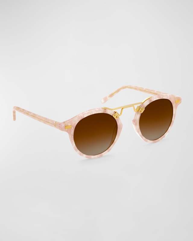 St Louis Acetate & Metal Aviator Sunglasses