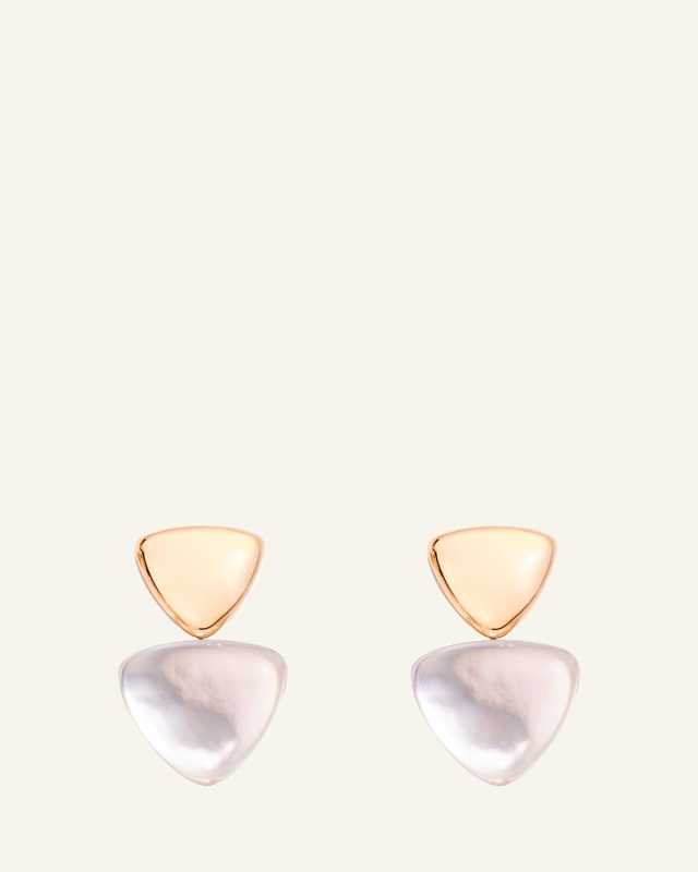 18K Rose Gold Freccia MOP and Rock Crystal Earrings
