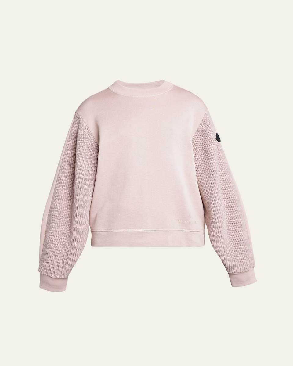 Knit Sleeve Crewneck Sweatshirt