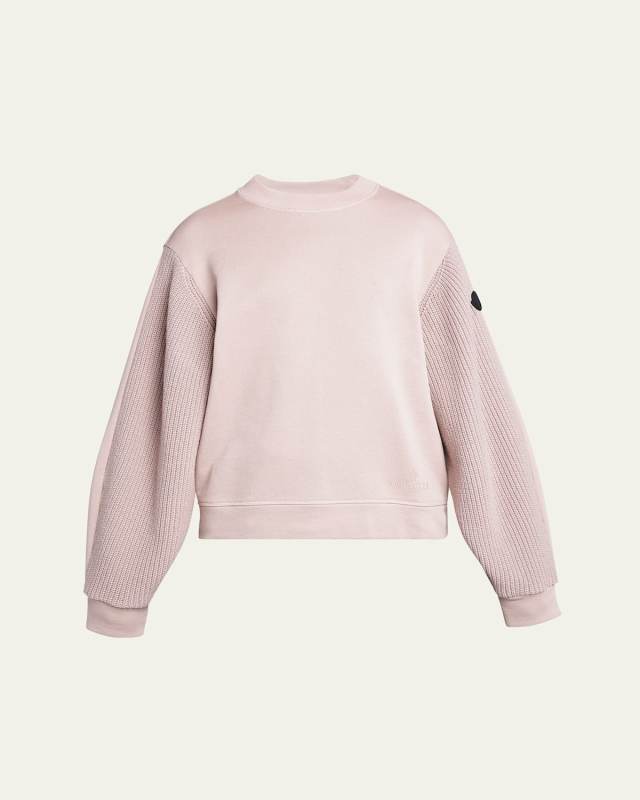 Knit Sleeve Crewneck Sweatshirt
