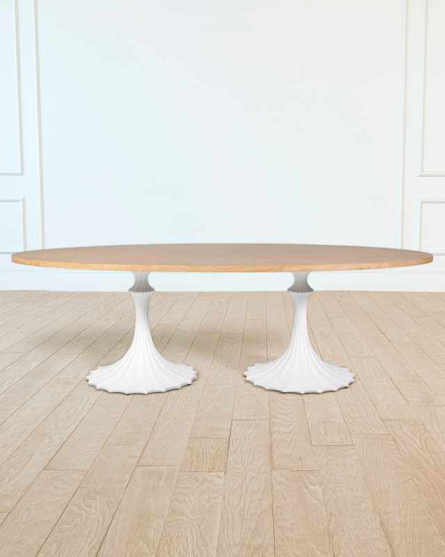 Flute Double Pedestal Dining Table, 96"