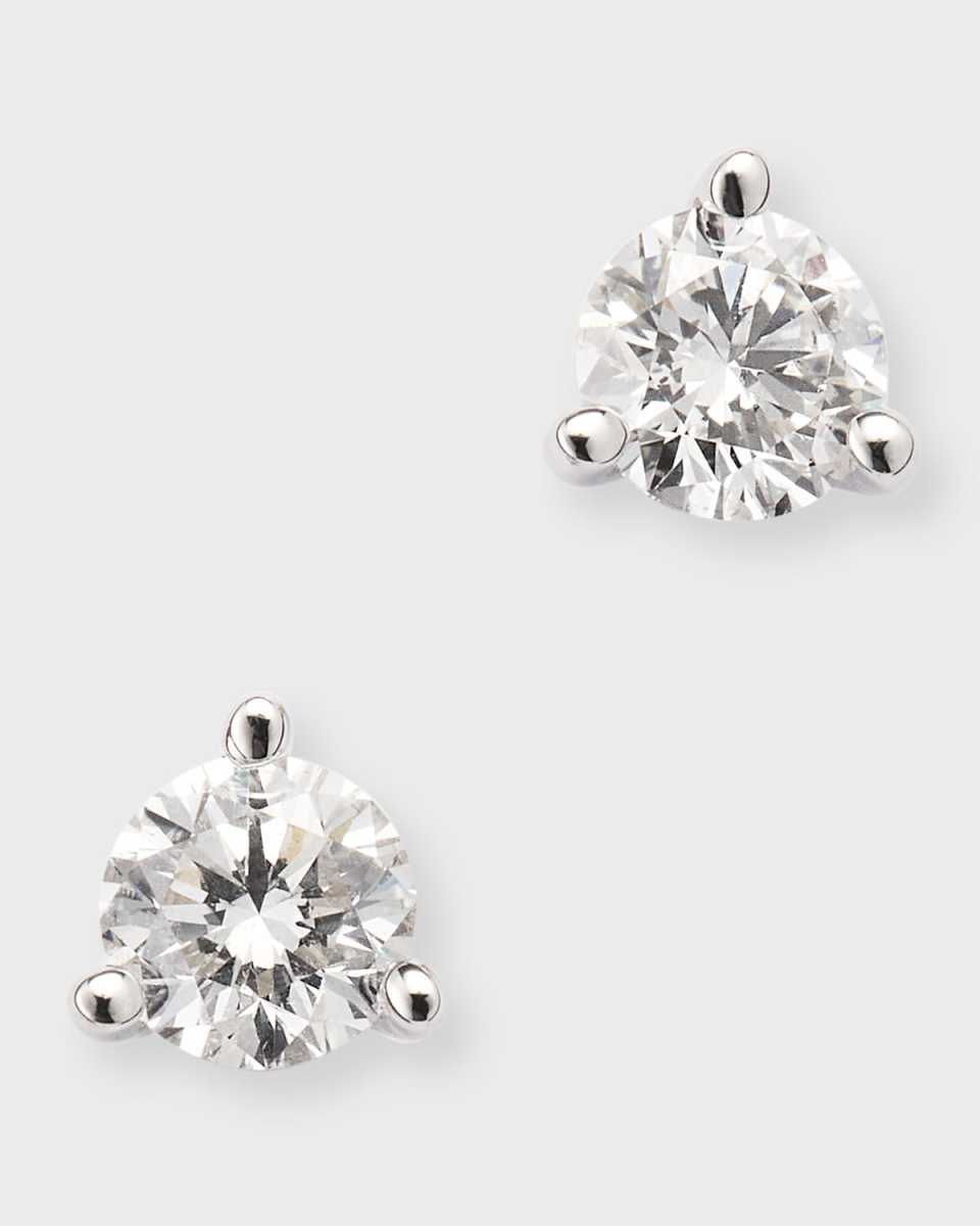 18K White Gold Martini Diamond Stud Earrings, 0.48tcw